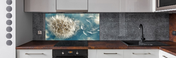 Kitchen splashback dandelions