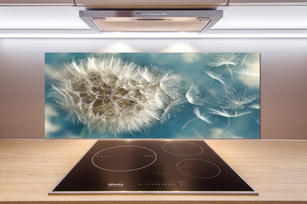 Kitchen splashback dandelions