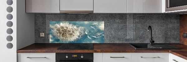 Kitchen splashback dandelions