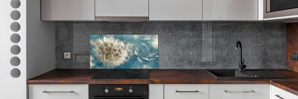 Kitchen splashback dandelions