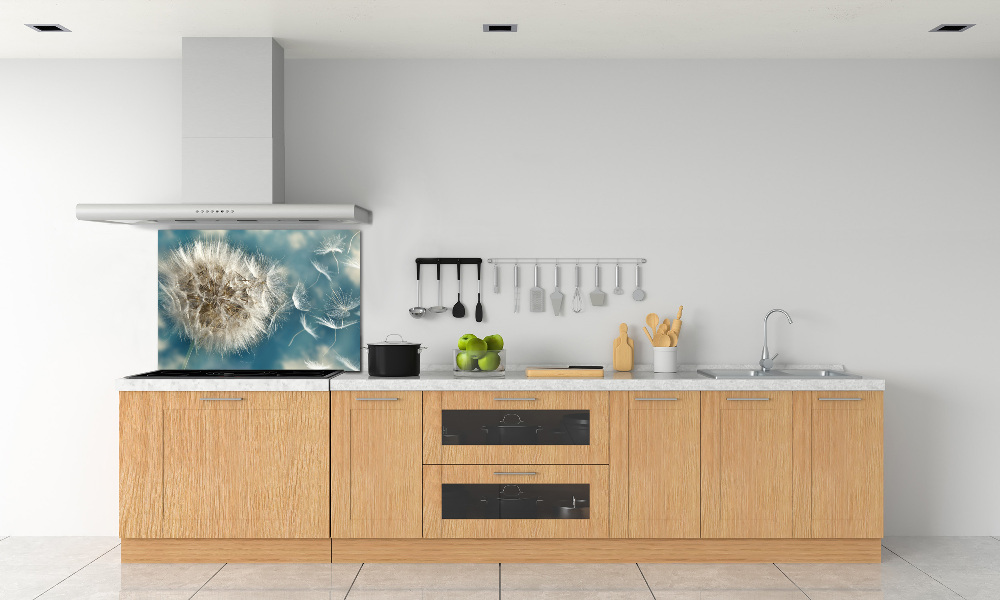 Kitchen splashback dandelions