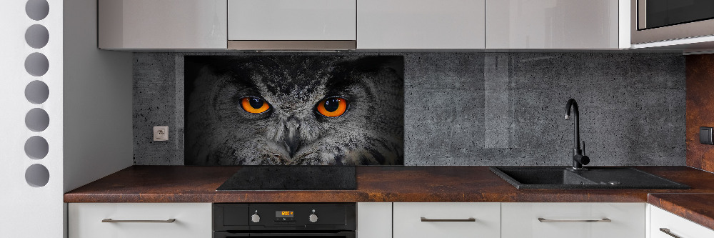 Cooker splashback Owl devilish eyes