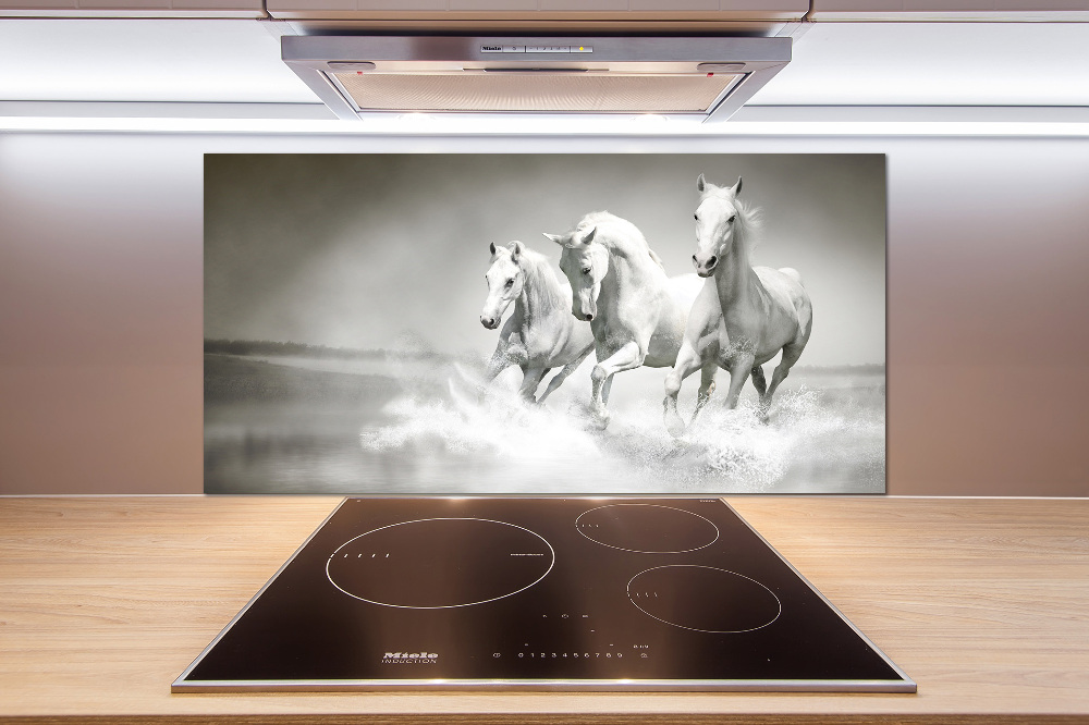 Cooker splashback White horses