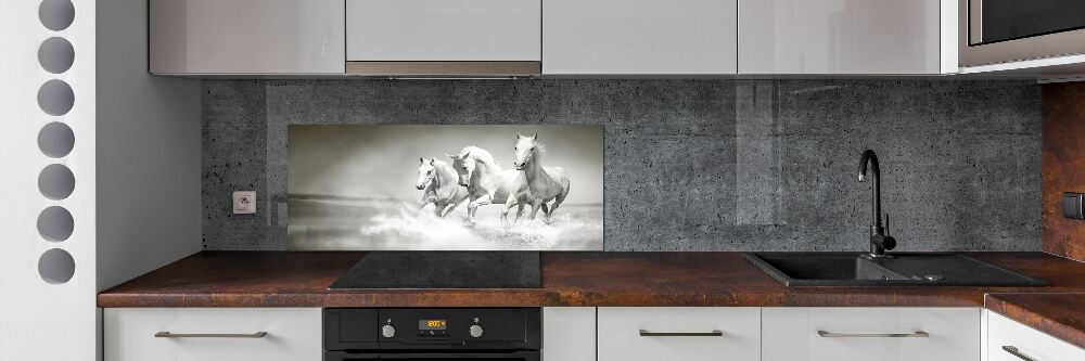 Cooker splashback White horses