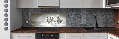 Cooker splashback White horses