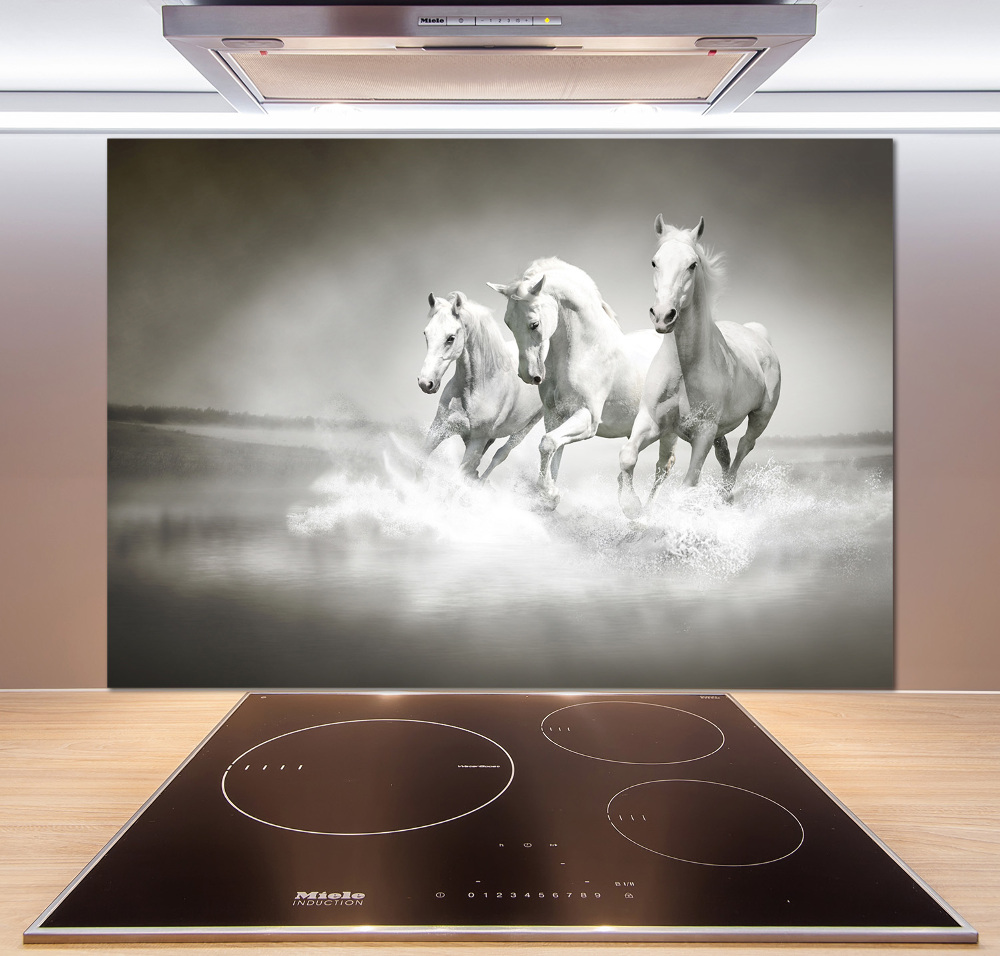 Cooker splashback White horses