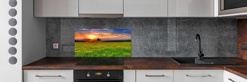 Cooker splashback Sunset meadow