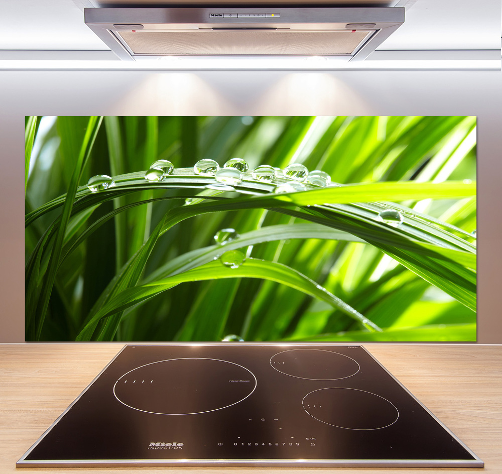 Kitchen splashback Drops on the grass