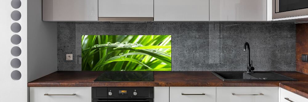 Kitchen splashback Drops on the grass