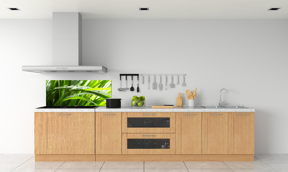 Kitchen splashback Drops on the grass