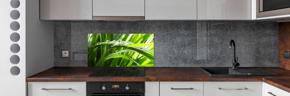 Kitchen splashback Drops on the grass