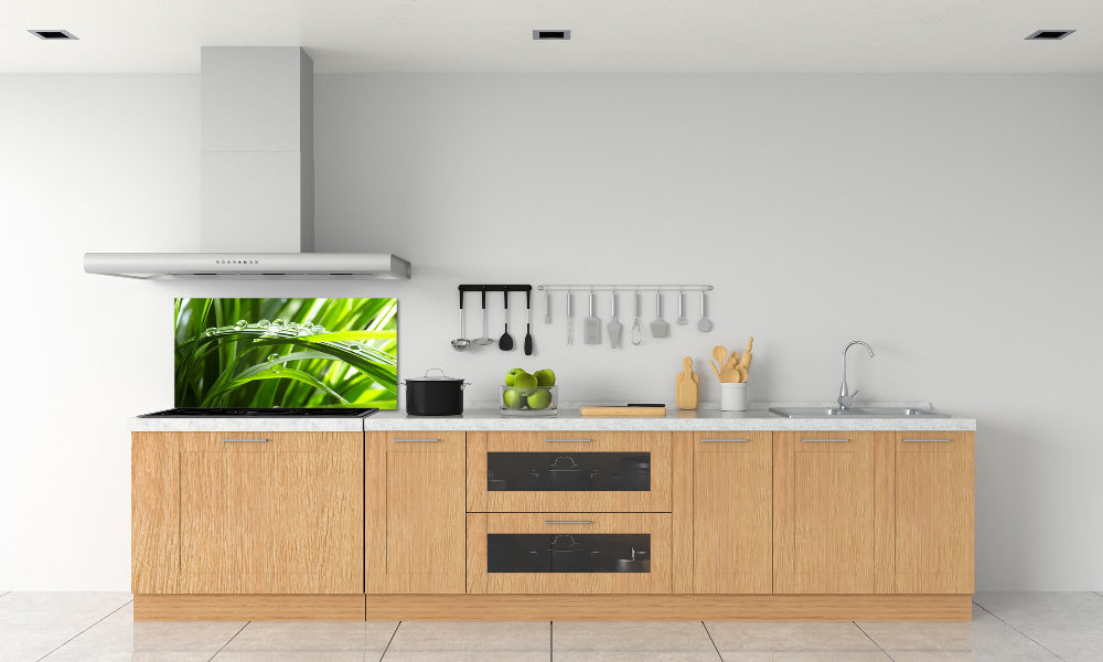 Kitchen splashback Drops on the grass