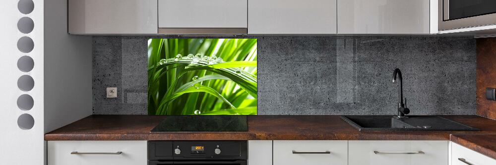 Kitchen splashback Drops on the grass