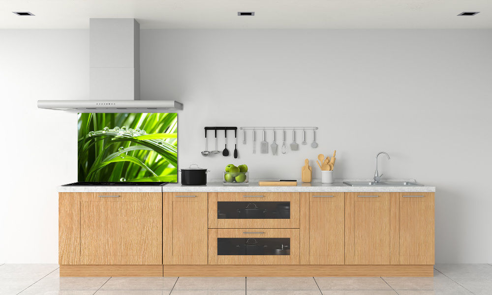 Kitchen splashback Drops on the grass