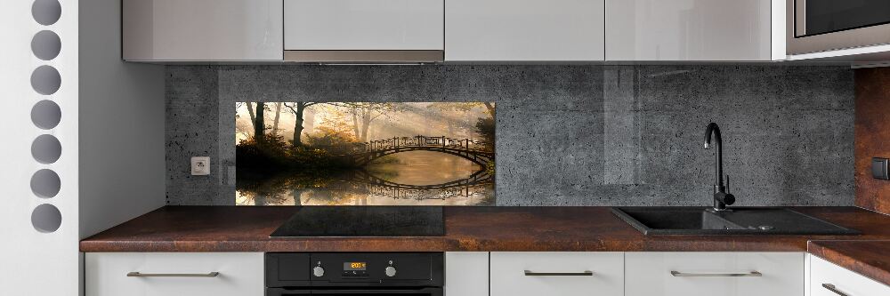 Cooker splashback Old bridge in autumn