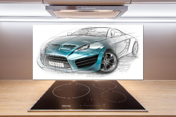 Cooker splashback Sketch of the car