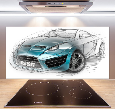 Cooker splashback Sketch of the car