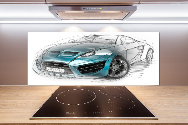 Cooker splashback Sketch of the car