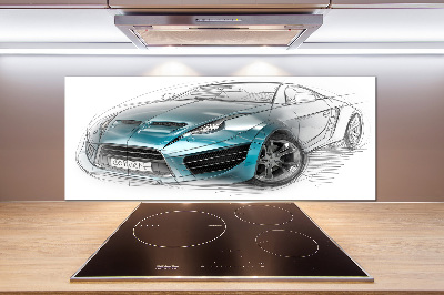 Cooker splashback Sketch of the car