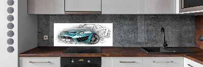 Cooker splashback Sketch of the car