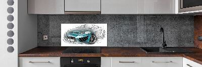 Cooker splashback Sketch of the car