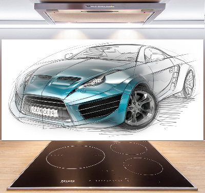 Cooker splashback Sketch of the car