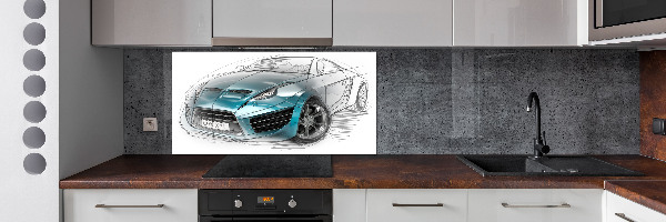 Cooker splashback Sketch of the car