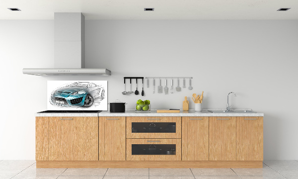 Cooker splashback Sketch of the car