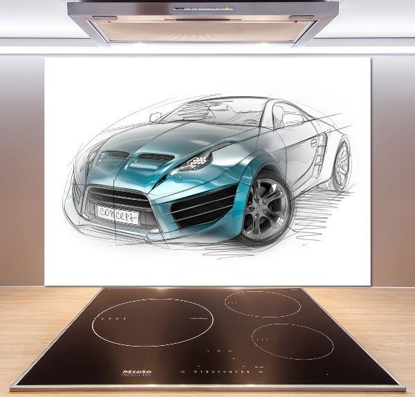 Cooker splashback Sketch of the car