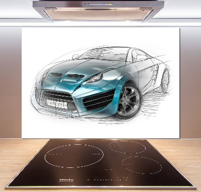 Cooker splashback Sketch of the car