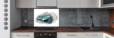 Cooker splashback Sketch of the car