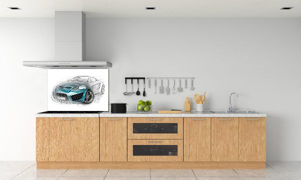 Cooker splashback Sketch of the car