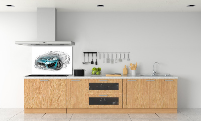 Cooker splashback Sketch of the car