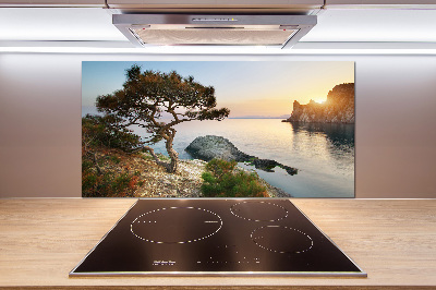 Cooker splashback Tree by the sea