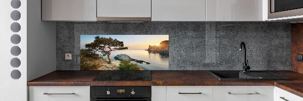 Cooker splashback Tree by the sea