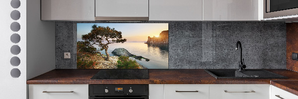 Cooker splashback Tree by the sea