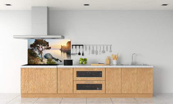 Cooker splashback Tree by the sea