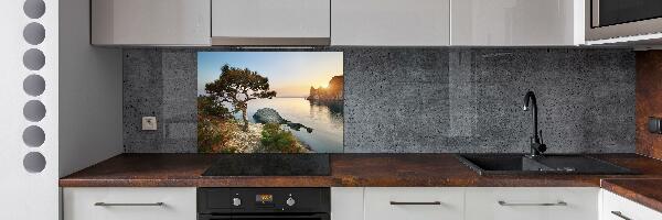 Cooker splashback Tree by the sea