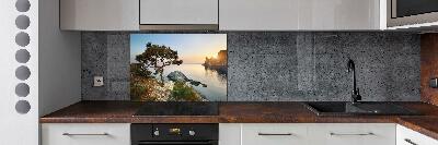 Cooker splashback Tree by the sea