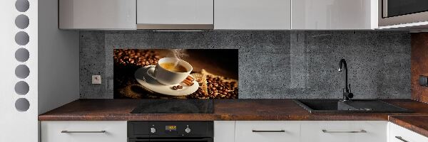 Cooker splashback Coffee in a cup