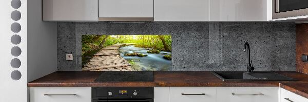 Cooker splashback Path over the river