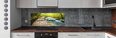 Cooker splashback Path over the river