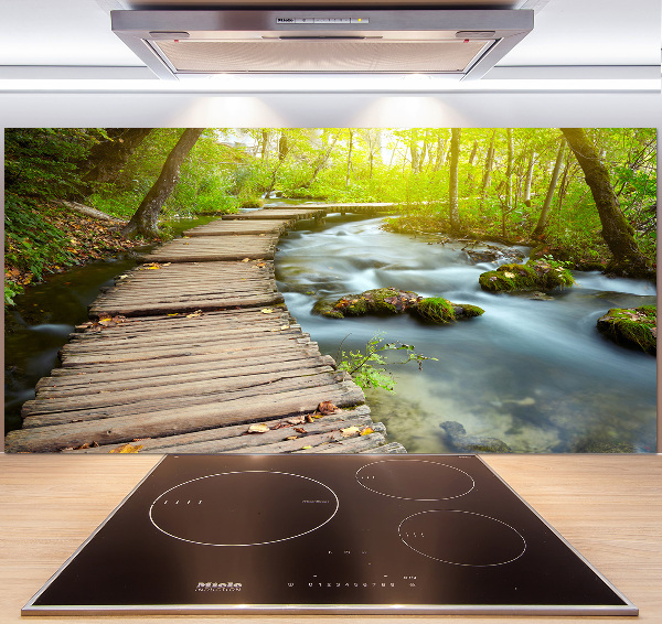 Cooker splashback Path over the river