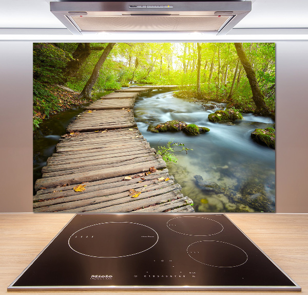 Cooker splashback Path over the river