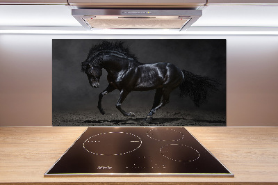 Glass splashback Black Horse