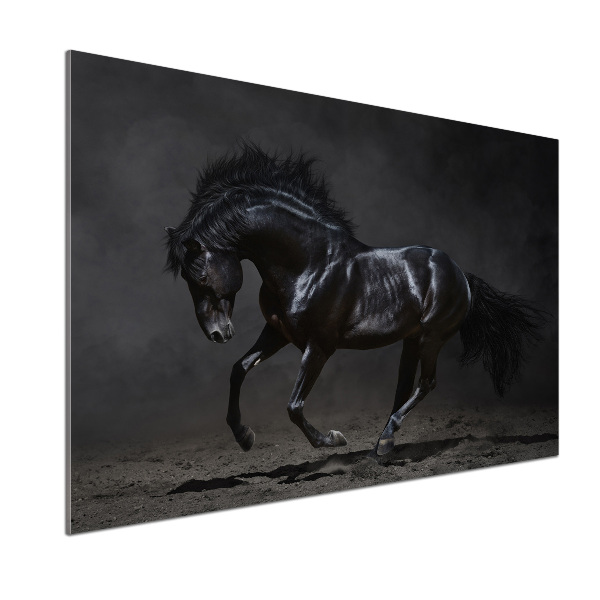 Glass splashback Black Horse