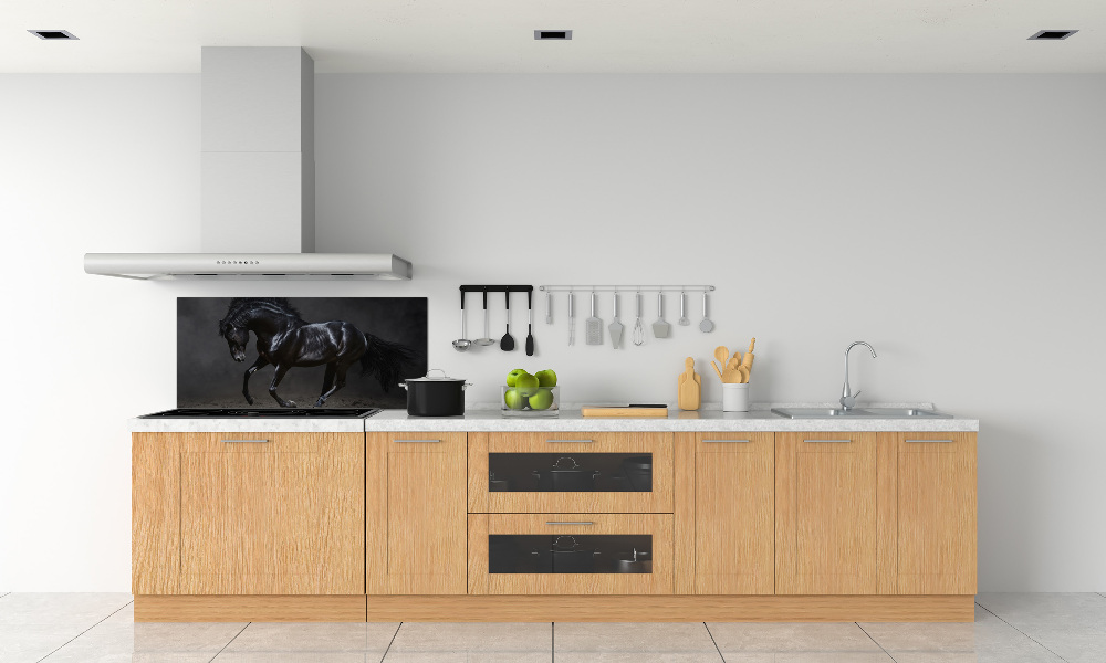 Glass splashback Black Horse