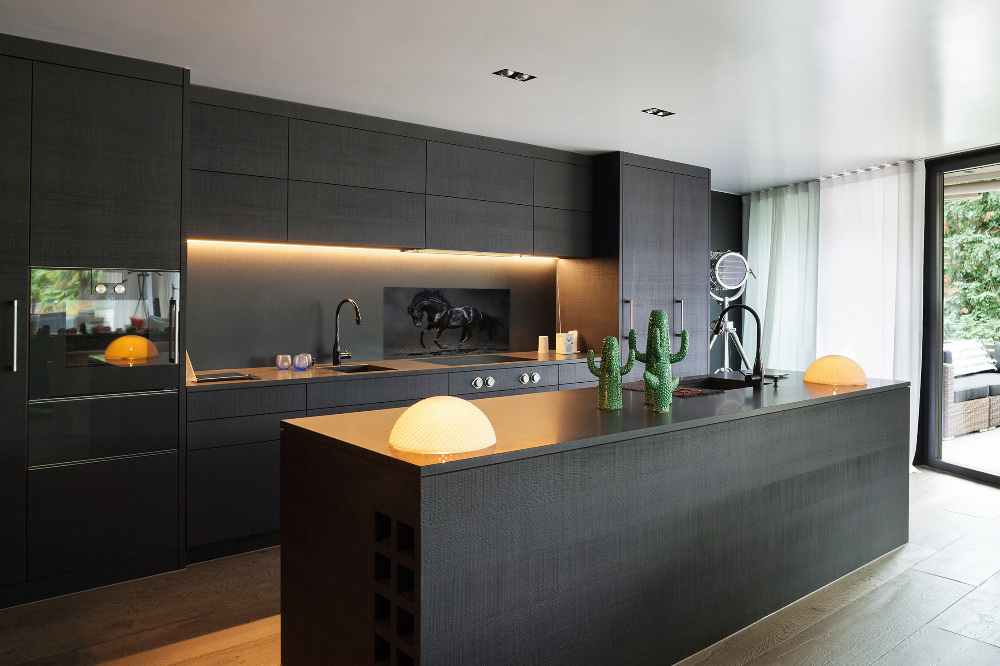 Glass splashback Black Horse