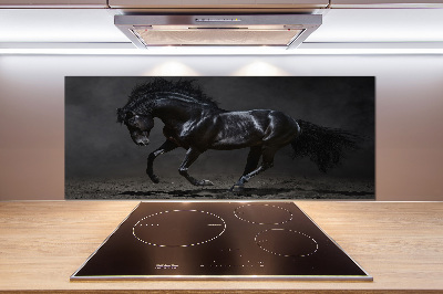 Glass splashback Black Horse