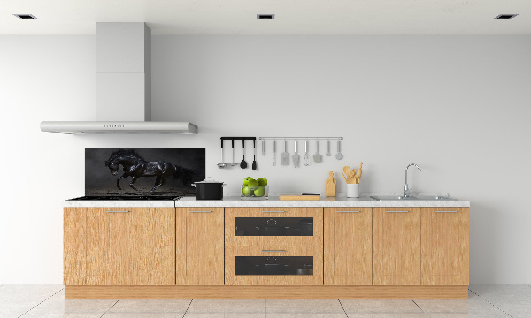 Glass splashback Black Horse